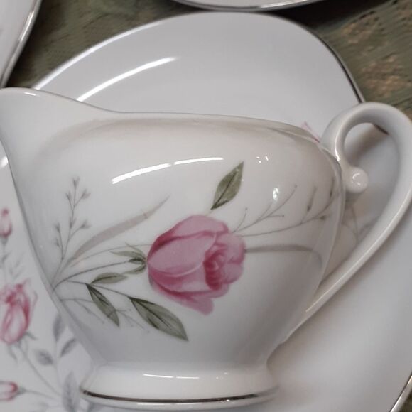Snack set 7-pc , Regina Rose by Royal Cameo & Sterling Rose pitcher - Picture 7 of 14